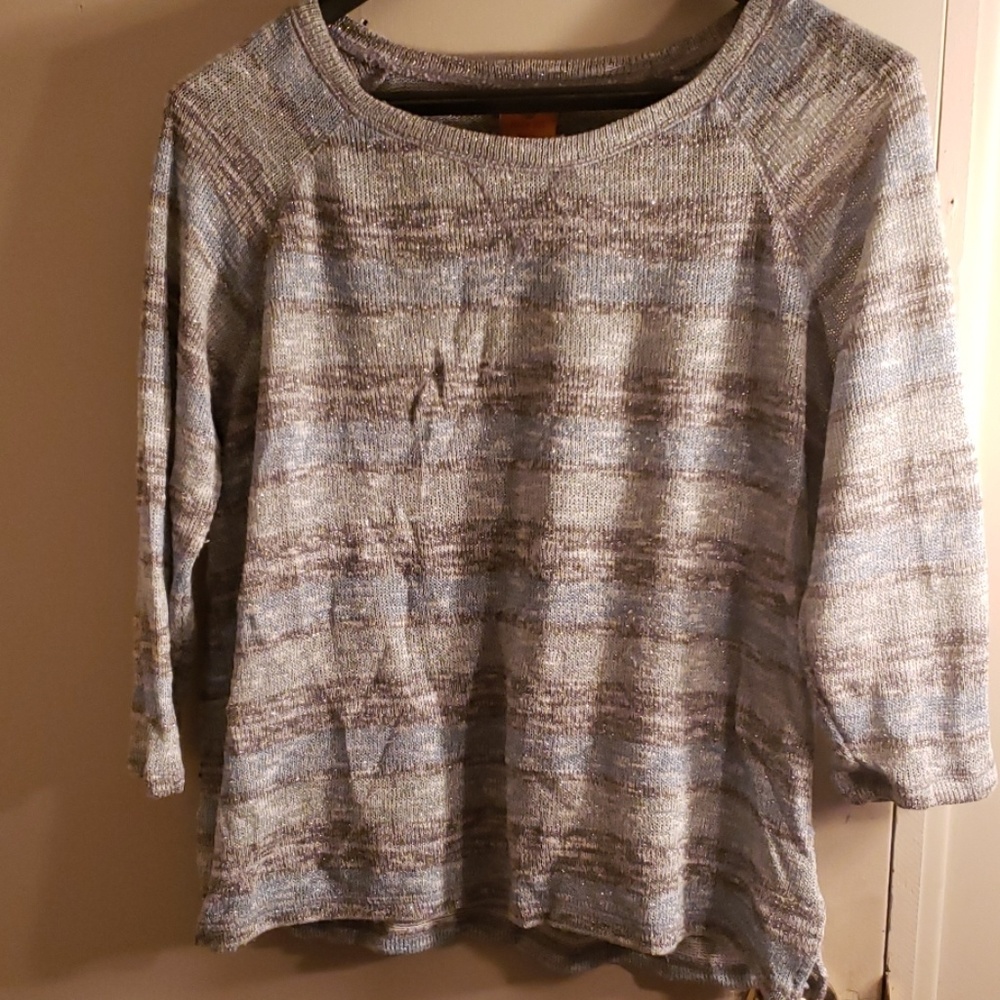 3/4 length sleeve glittery sweater